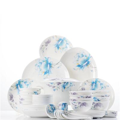大骚鸡巴48头聆听花开骨瓷礼品餐具套装